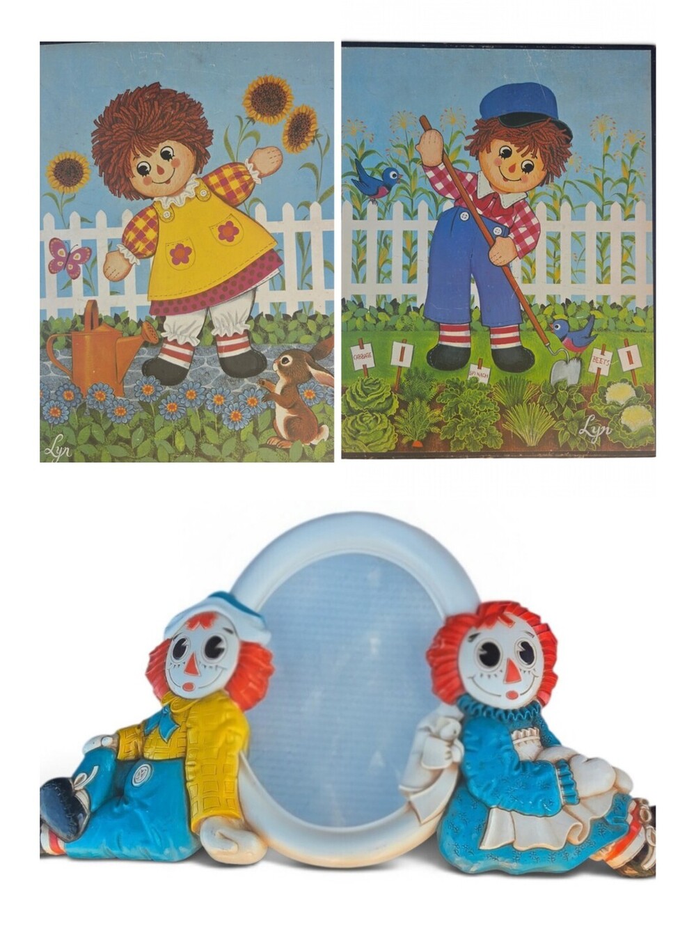 Vintage 1970s Raggedy Ann & Andy Nursery Room Wall Decor